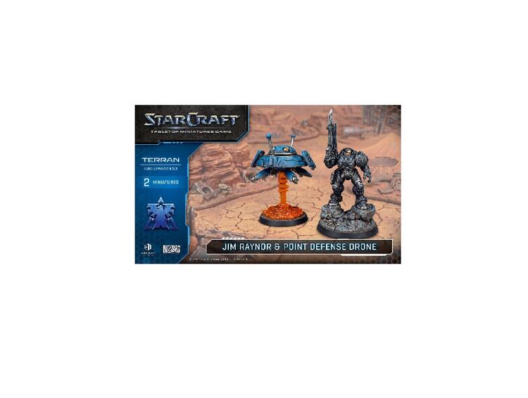 StarCraft Tabletop Miniatures Game Terran Jim Raynor & Point Defense Drone