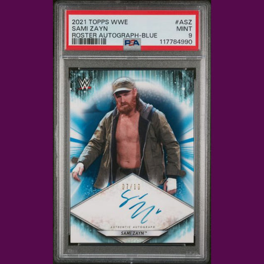 2021 TOPPS WWE ROSTER AUTOGRAPH #ASZ SAMI ZAYN ROSTER AUTOGRAPH-BLUE