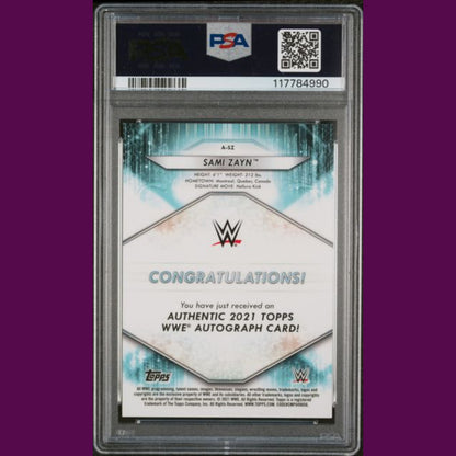 2021 TOPPS WWE ROSTER AUTOGRAPH #ASZ SAMI ZAYN ROSTER AUTOGRAPH-BLUE