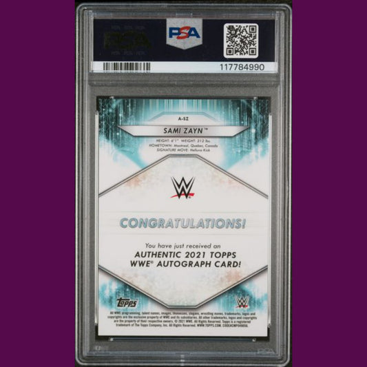 2021 TOPPS WWE ROSTER AUTOGRAPH #ASZ SAMI ZAYN ROSTER AUTOGRAPH-BLUE