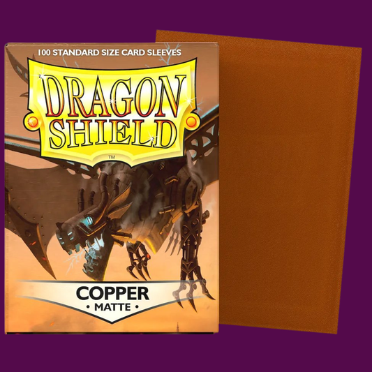 Dragon shield 100 standard size cards sleeves copper matte
